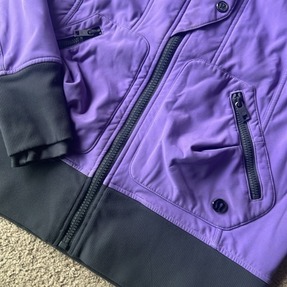 Lululemon Escapade Purple Grey Zip Up Midweight Hooded Fur Lined Coat - Picture 4 of 12